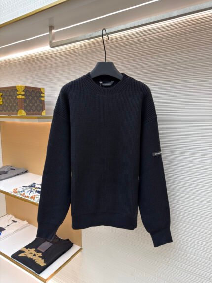 Balenciaga Crewneck Sweater with Sleeve Logo