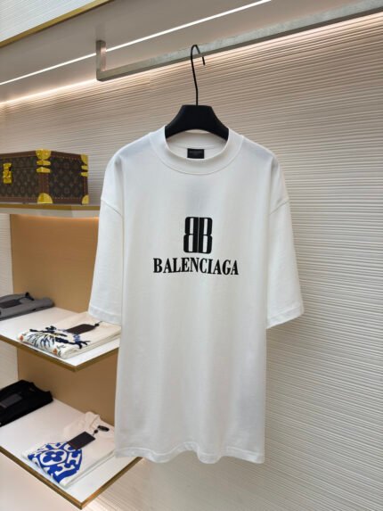 Balenciaga Nano BB Print Short-Sleeve Top