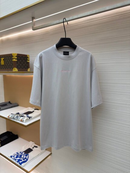 Balenciaga Letter-Embroidered Short-Sleeve Top