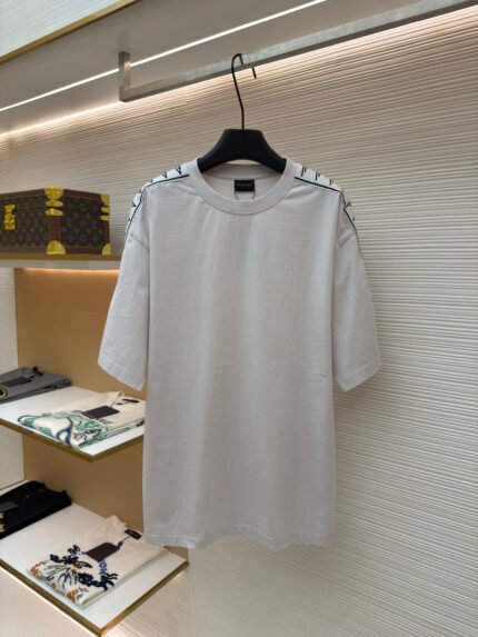 Balenciaga Fine Silk Webbing Short-Sleeve Top