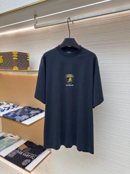 Balenciaga x Lamborghini Collab: Embroidered Lettering Short-Sleeve T-Shirt