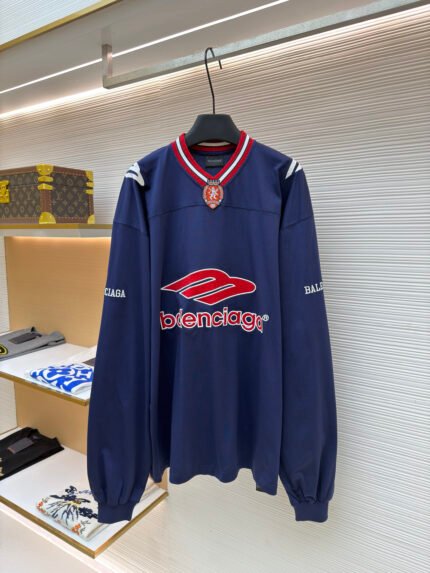Balenciaga Team Series V-Neck Long-Sleeve Top