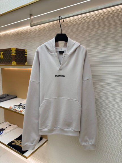 Balenciaga Hooded Long-Sleeve Sweatshirt with Letter Embroidery