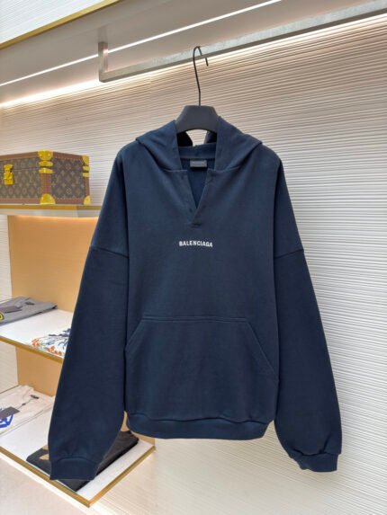 Balenciaga Crewneck Long-Sleeve Top with Letter Embroidery
