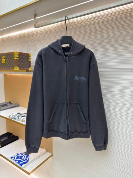 Balenciaga Printed Washed Zip Jacket