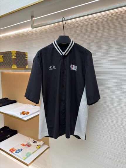 Balenciaga x NBA Collab Logo-Embroidered V-Neck Shirt