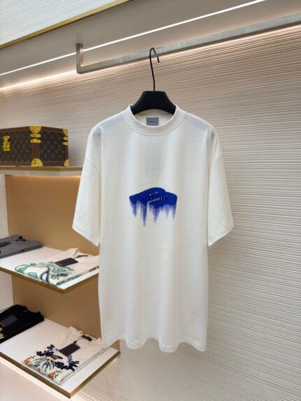 Balenciaga M-Fit Dissolved Print & Embroidery Short-Sleeve T-Shirt