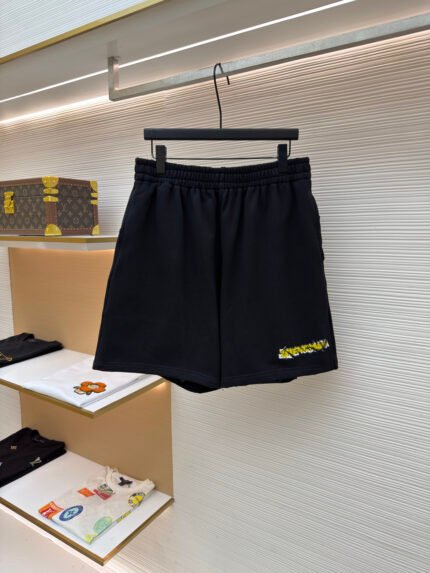 Balenciaga Tape-Distressed Trim Angled-Pocket Shorts