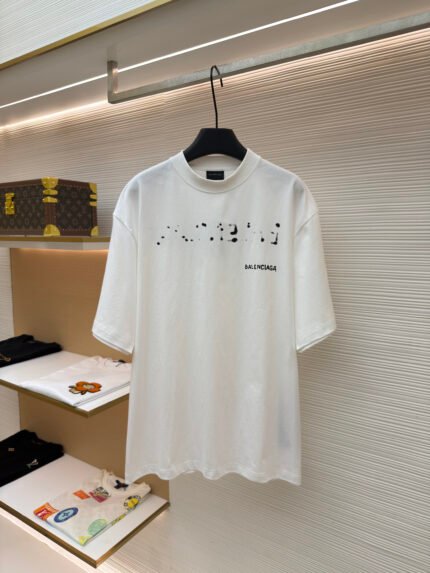 Balenciaga Melting Letter Print Short-Sleeve T-Shirt