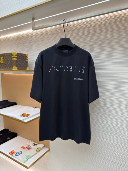 Balenciaga Melting Letter Print Short-Sleeve T-Shirt