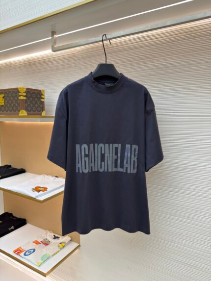 Balenciaga Cracked-Letter Print Crewneck Short-Sleeve T-Shirt