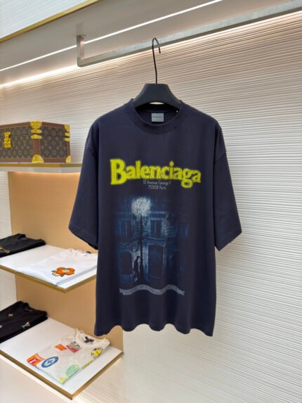 Balenciaga Streetlight Print Crewneck Short-Sleeve T-Shirt