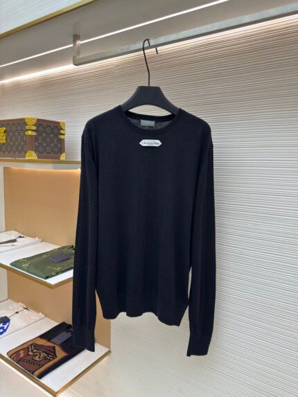 Dior Crewneck Long-Sleeve Knit with Small Label