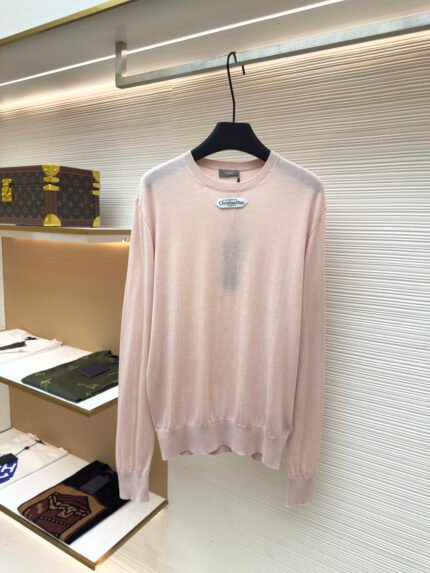 Dior Crewneck Long-Sleeve Knit with Small Label