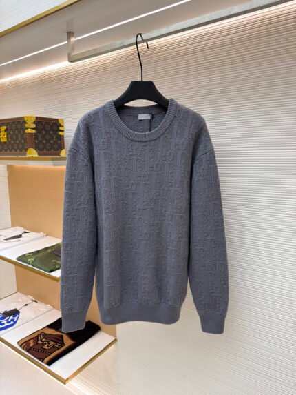Dior Crew-Neck Sweater with Subtle Pattern