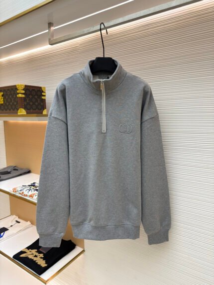 Dior Embroidered Floral Grey Sweatshirt
