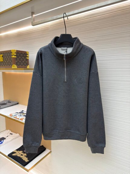 Dior Embroidered Floral Grey Sweatshirt