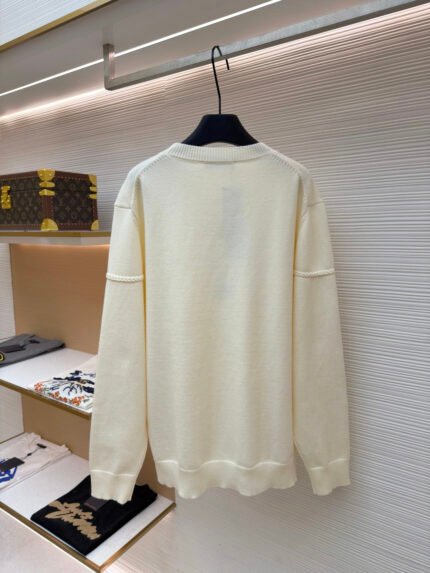 Dior Machine-Embroidered Logo Knit Sweater
