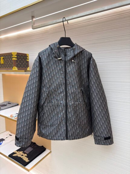 Dior Oblique All-Over Jacquard Hooded Jacket