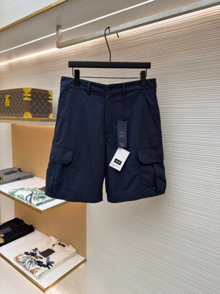 Dior Solid-Color Embroidered Cargo Shorts