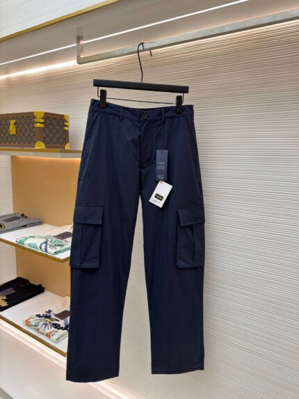 Dior Solid-Color Embroidered Cargo Pants