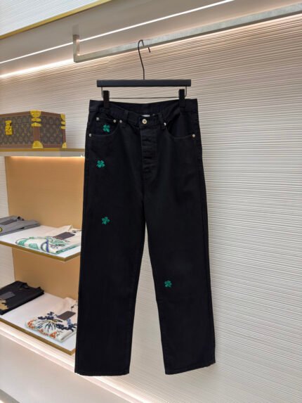Dior Cotton Twill with Clover Embroidery