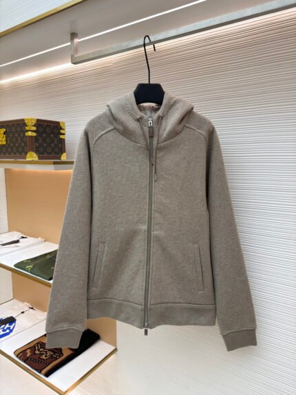 Dior Monogram Wool & Cashmere Hooded High-Neck Cardigan