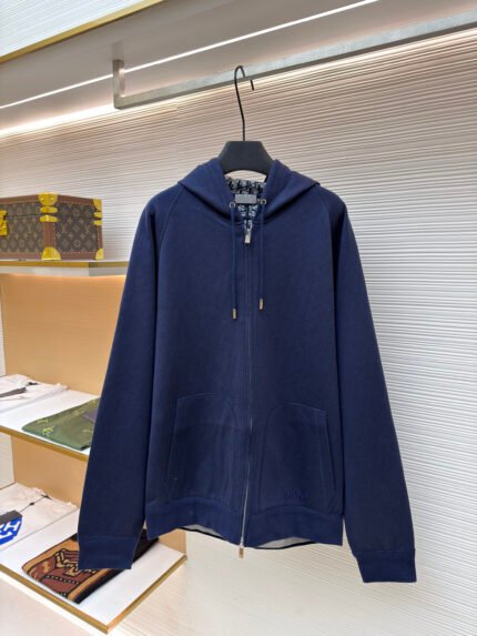 Dior Oblique Wool and Cashmere Hooded Cardigan