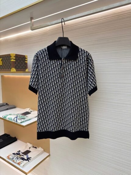 Dior Jacquard-Knit Polo Shirt