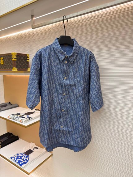 Dior Oblique All-Over Print Short-Sleeve Shirt