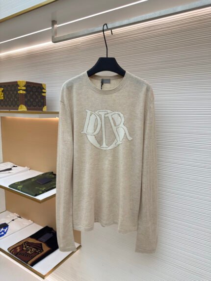 Dior Letter Overlay Jacquard Pullover
