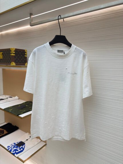 Dior Distressed Letter-Print T-Shirt
