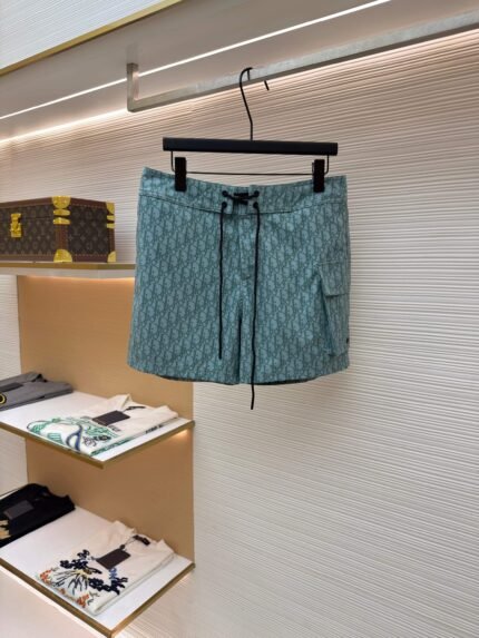 Dior Monogram-Print Drawstring Beach Shorts