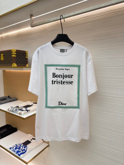 Dior Green-Framed Cover Embroidery Short-Sleeve Shirt