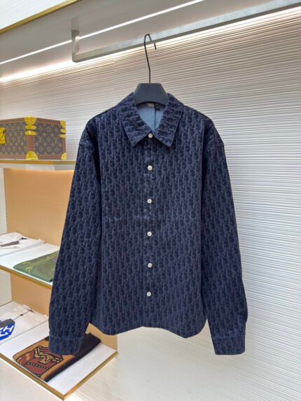 DIOR All-Over Print Collared Single-Breasted Shirt Jacket