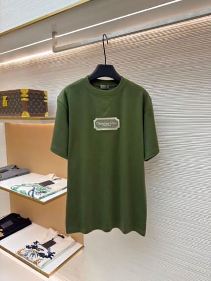 DIOR Water-Soluble Embroidery Logo Short-Sleeve Top