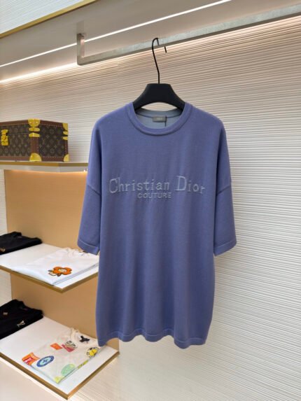 Christian Dior Logo Short-Sleeve Sweater