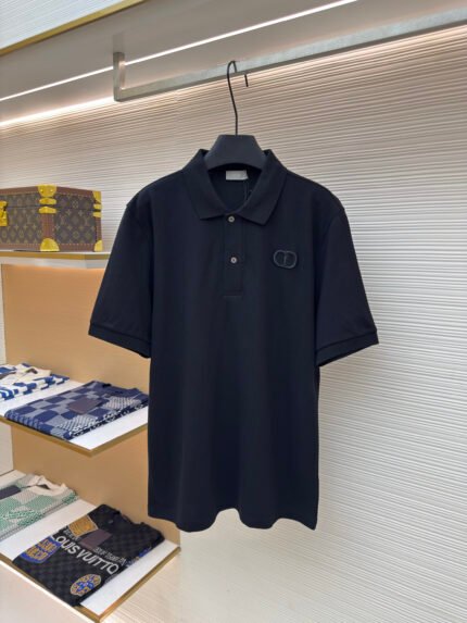 DIOR CD Letter-Embroidered Polo Shirt