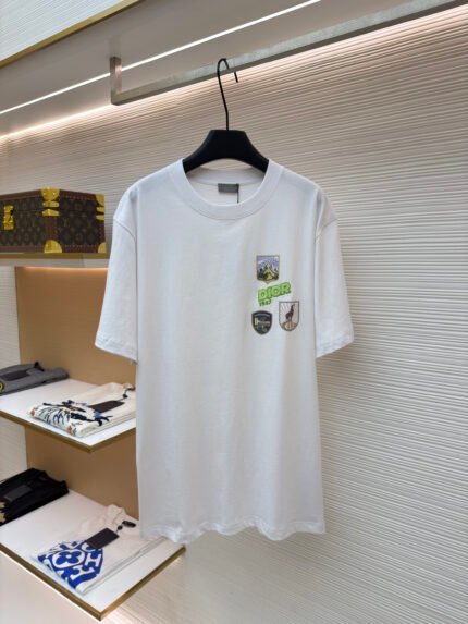 Dior Mountain Multicolor Patch Short-Sleeve Shirt