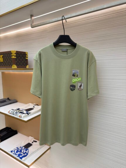 Dior Mountain Multicolor Patch Short-Sleeve Shirt