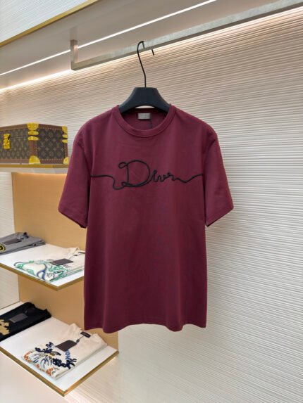 Dior Satin-Patch Crewneck Short-Sleeve Top