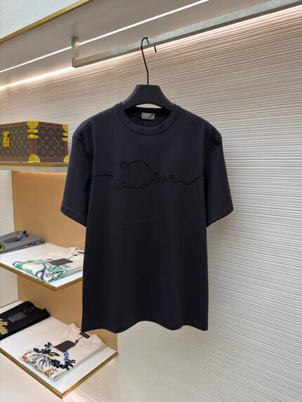 Dior Satin-Patch Crewneck Short-Sleeve Top