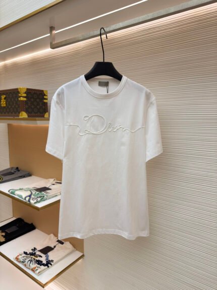Dior Satin-Patch Crewneck Short-Sleeve Top