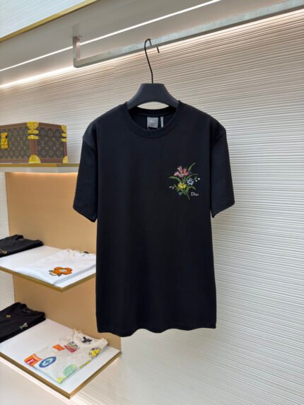 Dior Floral Print and Embroidery T-Shirt