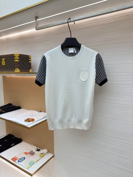 Dior Houndstooth Short-Sleeve Sweater [Women's]
