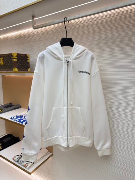 Chrome Hearts Hooded Sweatshirt Jacket with Rubber-Print Graphics
