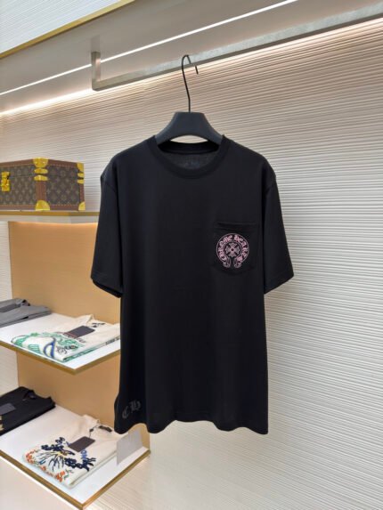 Chrome Hearts Chengdu Exclusive Pink Horseshoe Print Short-Sleeve T-Shirt