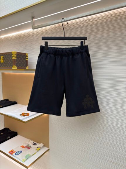 Chrome Hearts Three-Flower Patchwork Leather Shorts
