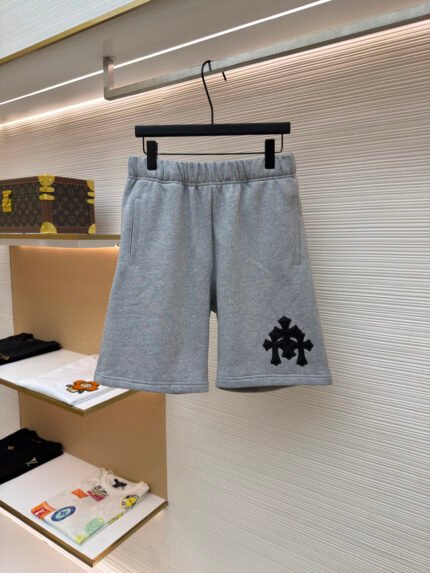 Chrome Hearts Three-Flower Patchwork Leather Shorts