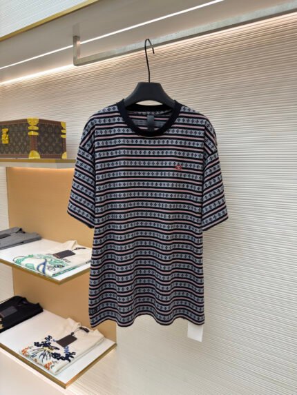 Chrome Hearts Yarn-Dyed All-Over Print Short-Sleeve T-Shirt